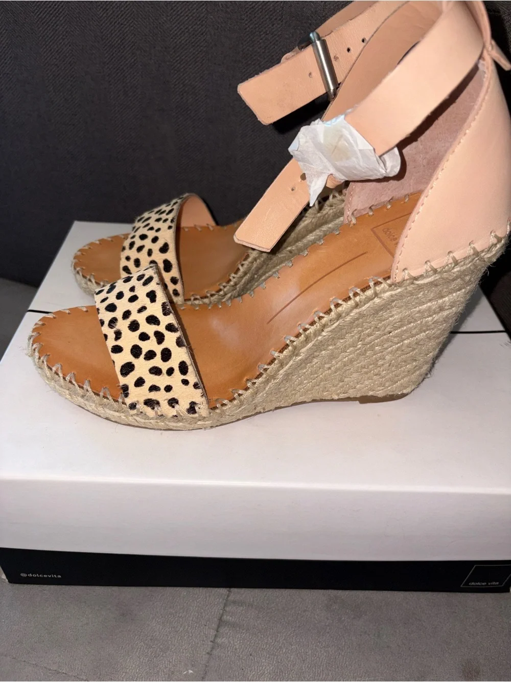 Dolce Vita Leopard-Print and Nude Espadrille Wedges